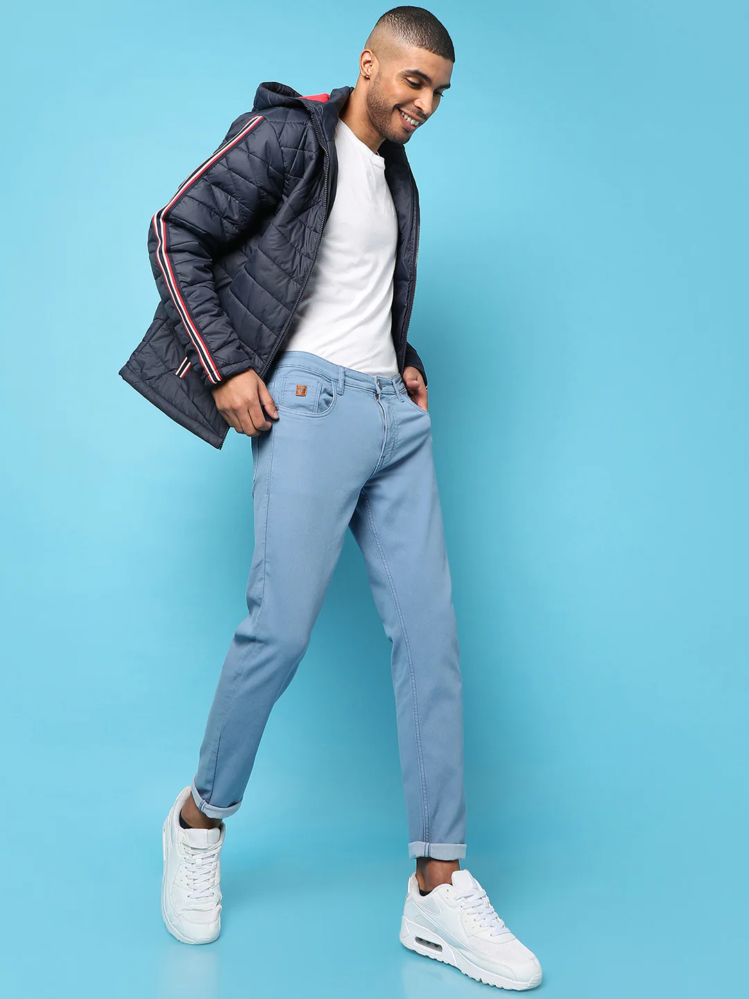 Rolled Hem Denim Jeans - Image 7