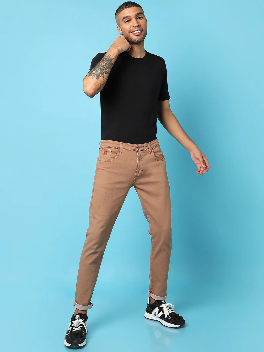 Rolled Hem Denim Jeans - Image 6