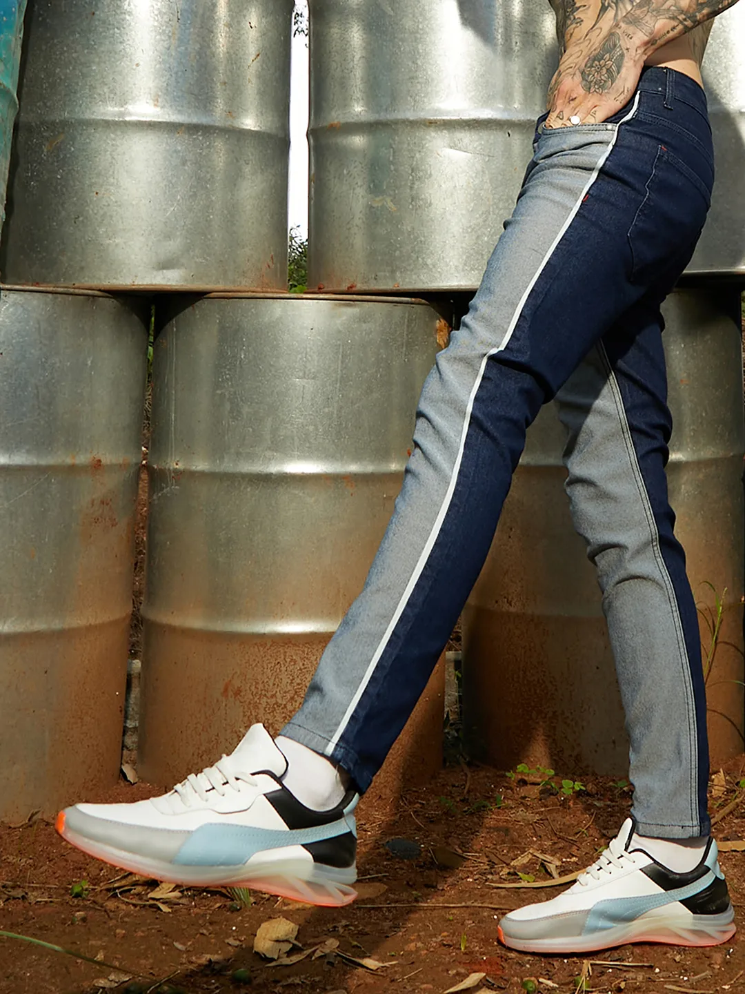 Contrast Back Denim Jeans - Image 2