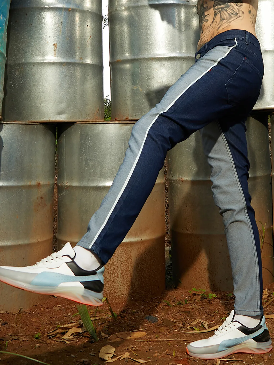 Contrast Back Denim Jeans - Image 3