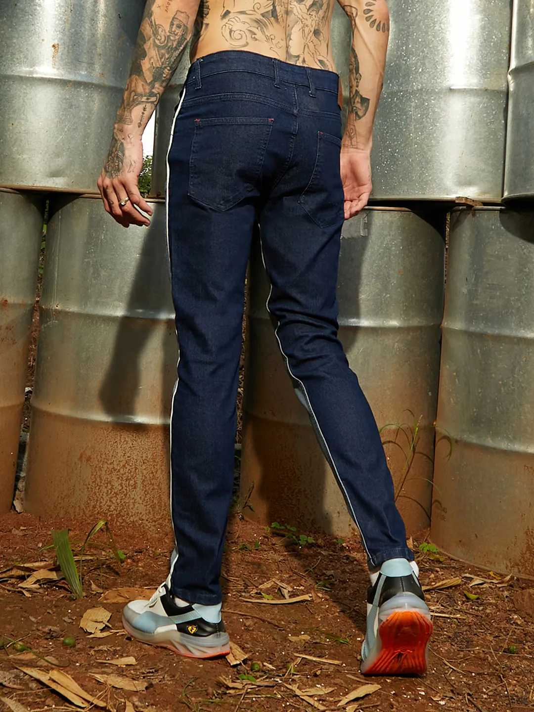 Contrast Back Denim Jeans - Image 4