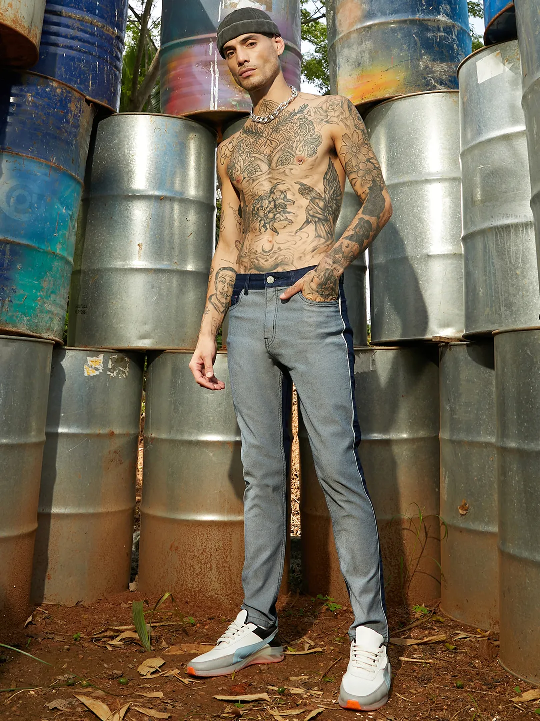 Contrast Back Denim Jeans - Image 6