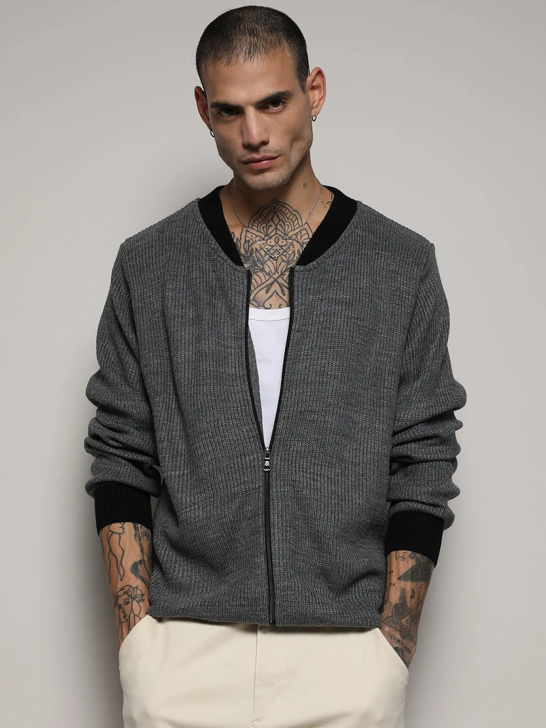 Zip-Front Knitted Jacket - Image 2