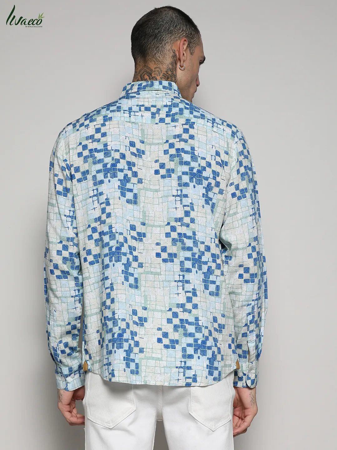 Ecoliva Geometric Lined Shirt - Image 4