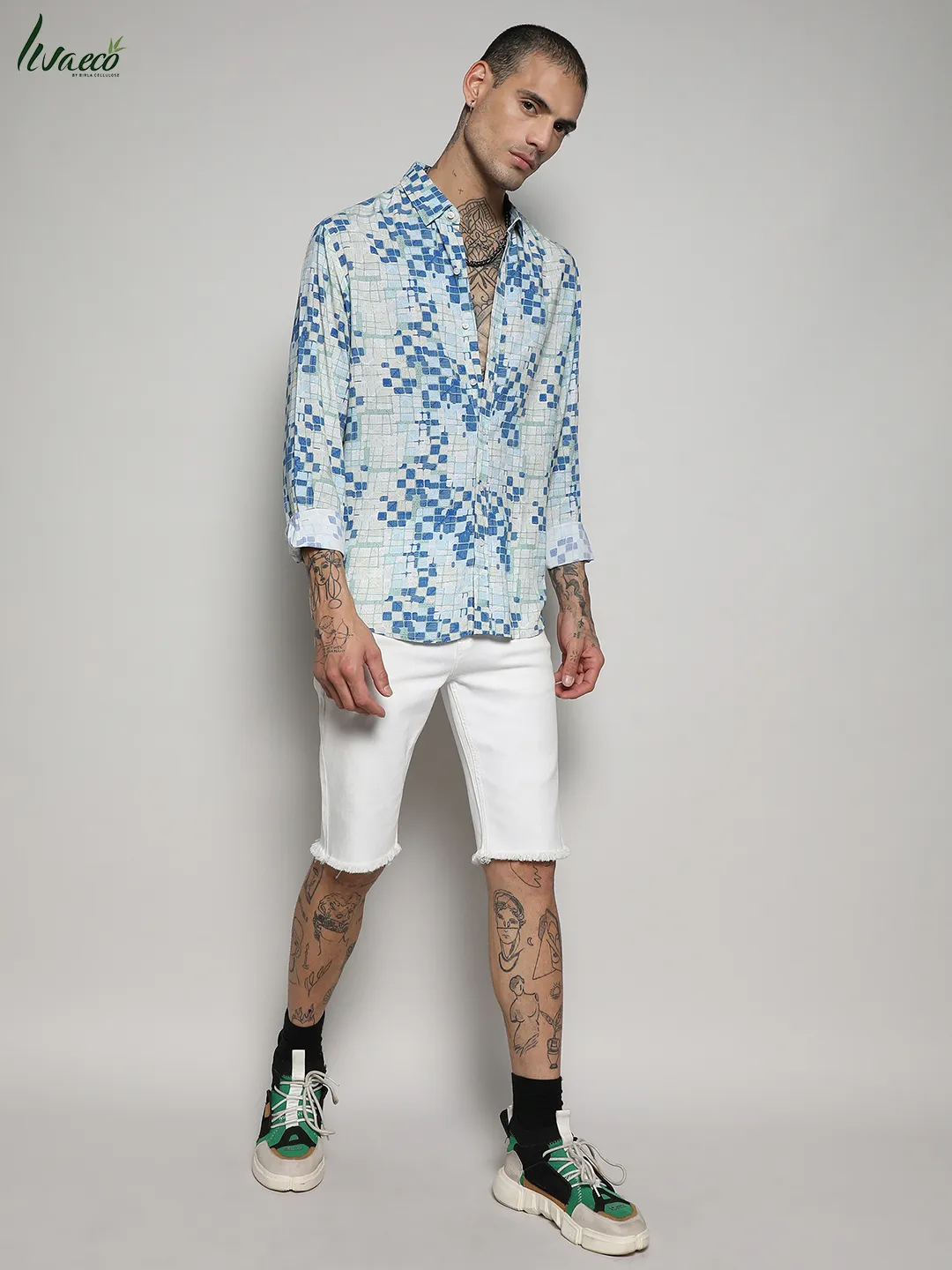 Ecoliva Geometric Lined Shirt - Image 5