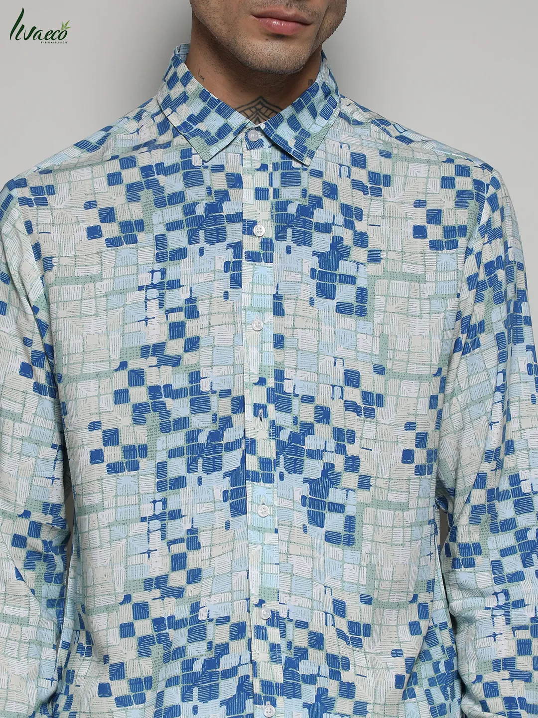 Ecoliva Geometric Lined Shirt - Image 7