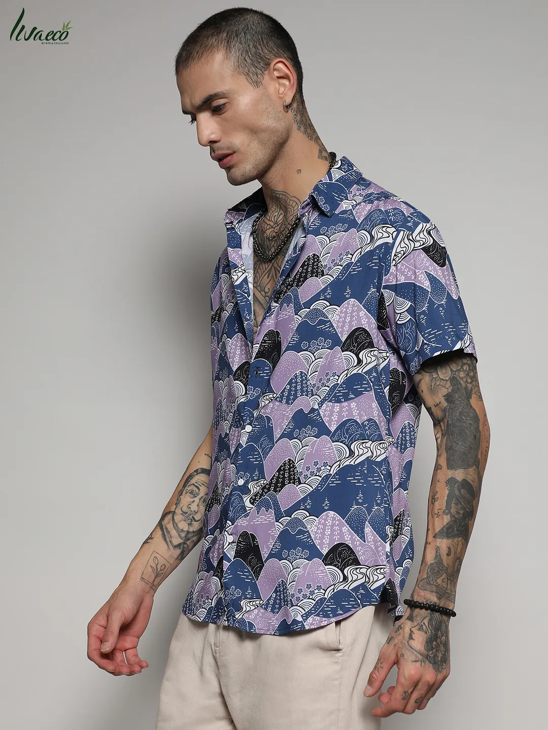 Ecoliva Contrast Landscape Shirt - Image 3