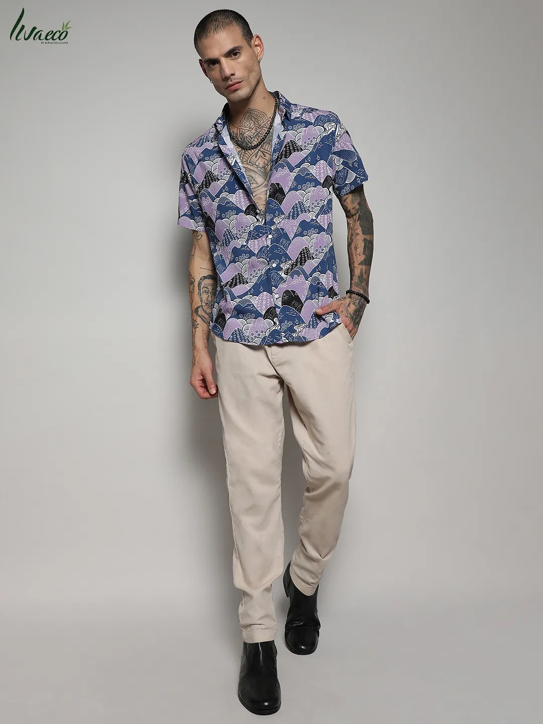 Ecoliva Contrast Landscape Shirt - Image 5