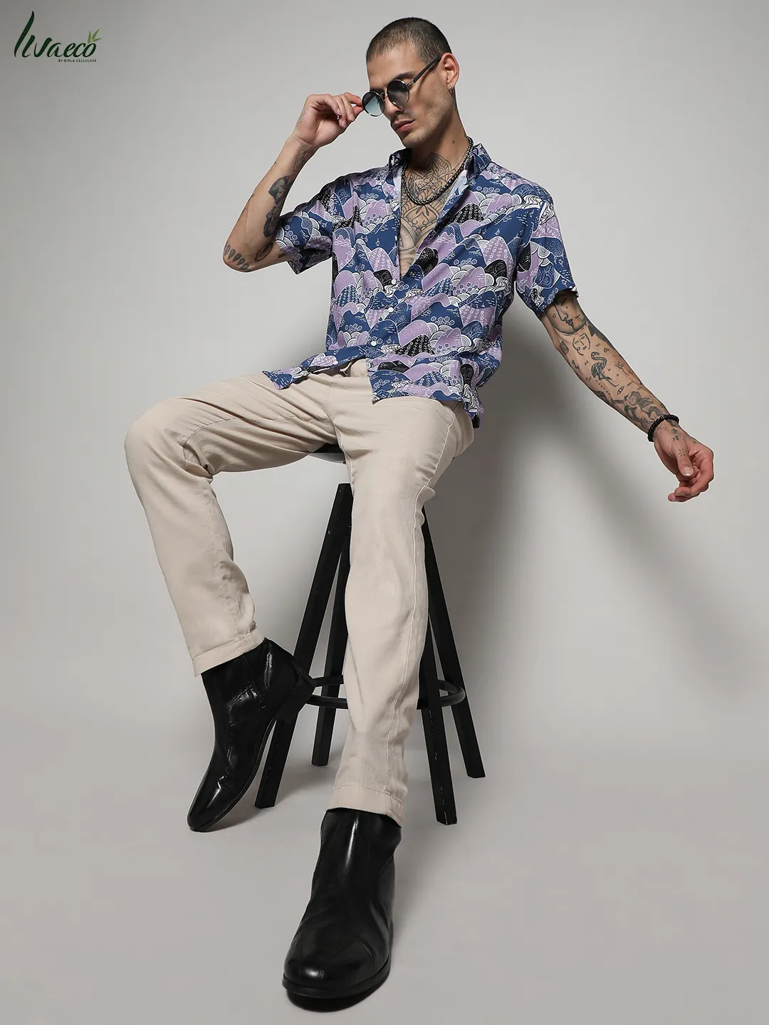 Ecoliva Contrast Landscape Shirt - Image 6