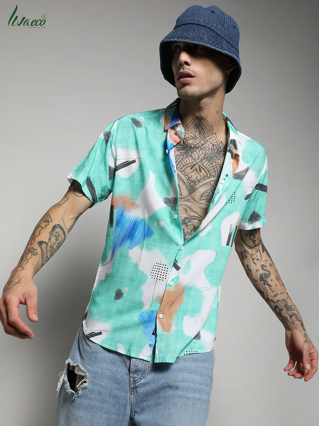 Ecoliva Abstract Strokes Shirt - Image 3