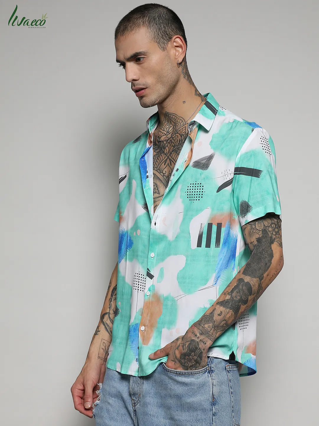Ecoliva Abstract Strokes Shirt - Image 5