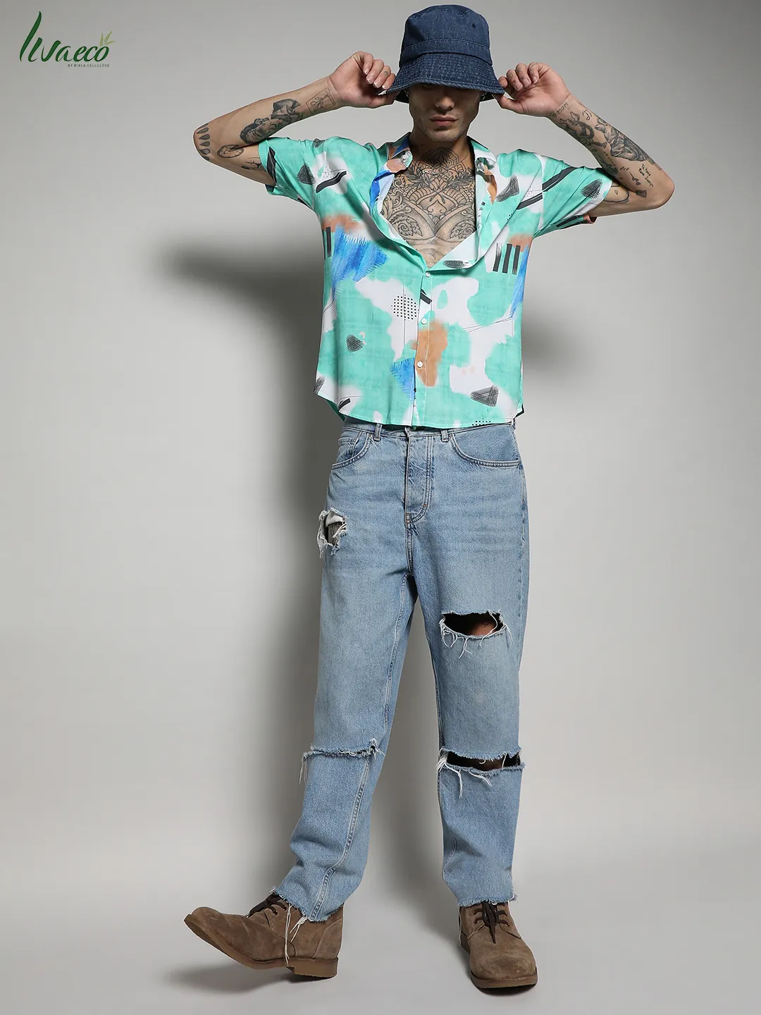 Ecoliva Abstract Strokes Shirt - Image 8