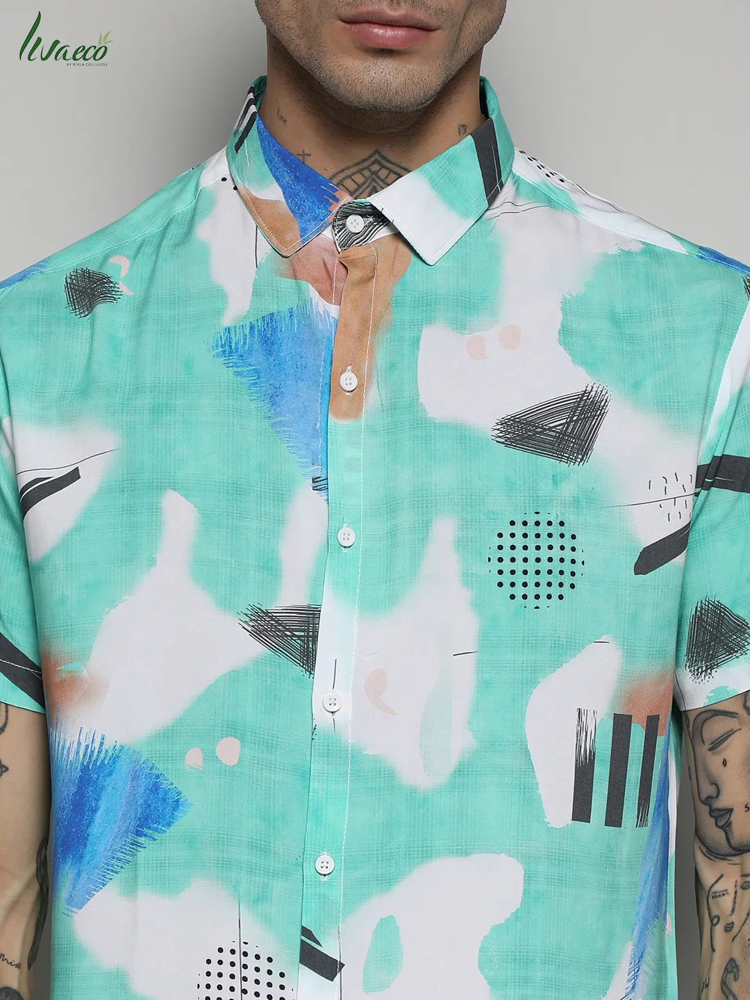 Ecoliva Abstract Strokes Shirt - Image 9