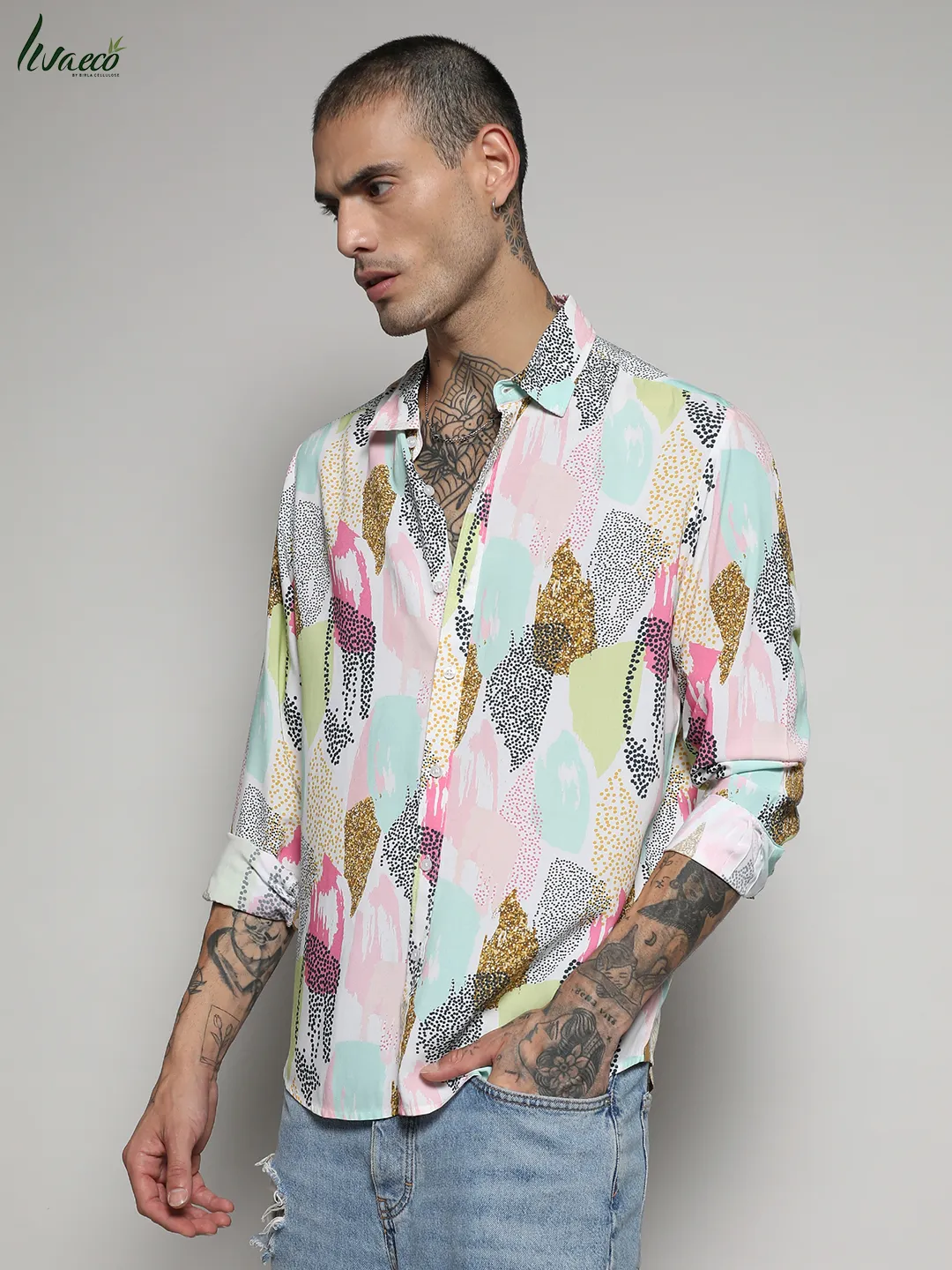 Ecoliva Abstract Dotted Shirt - Image 3