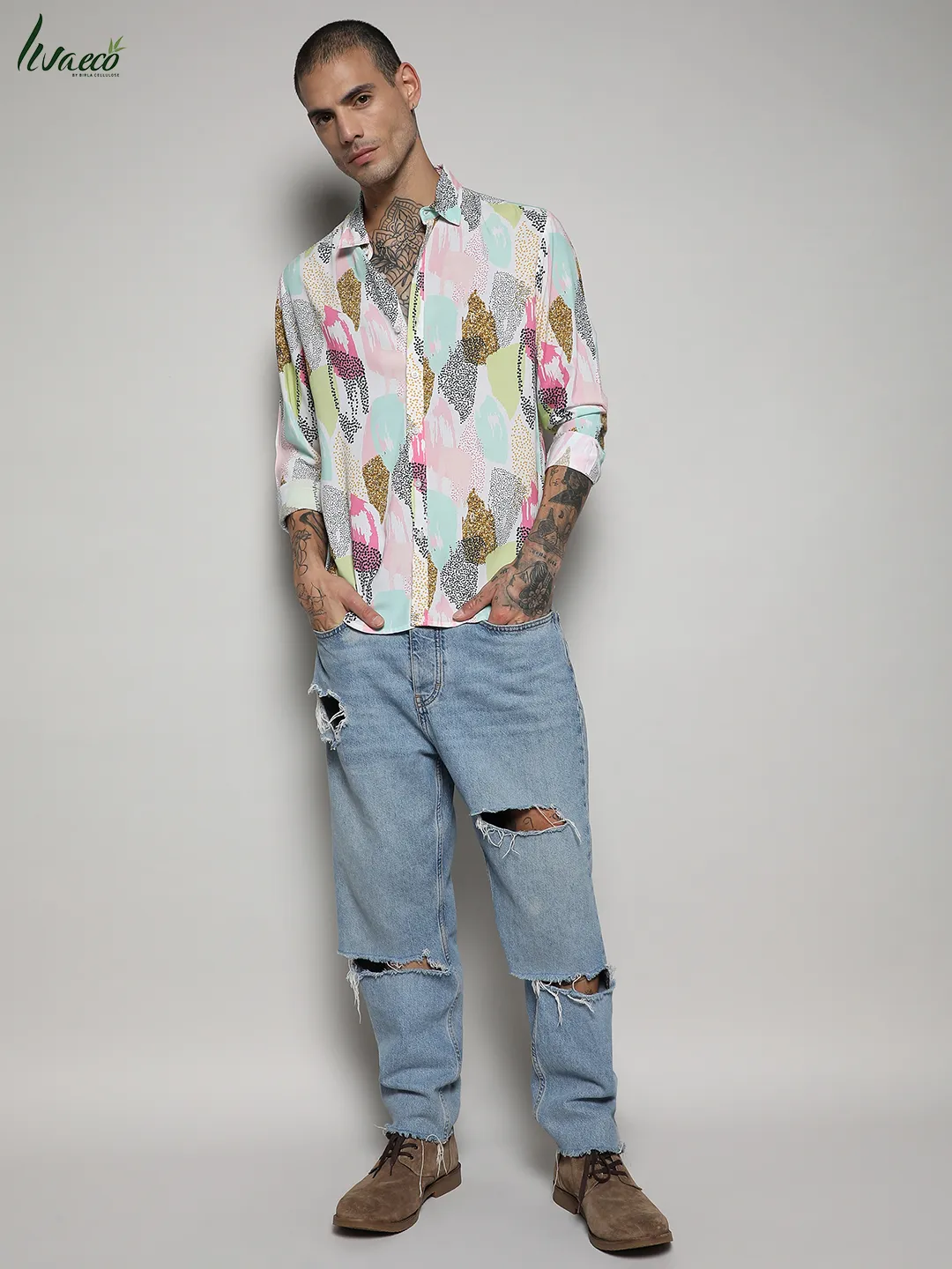 Ecoliva Abstract Dotted Shirt - Image 5