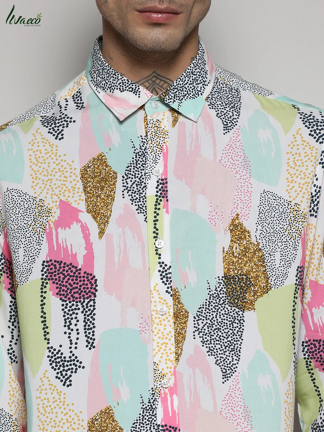 Ecoliva Abstract Dotted Shirt - Image 7