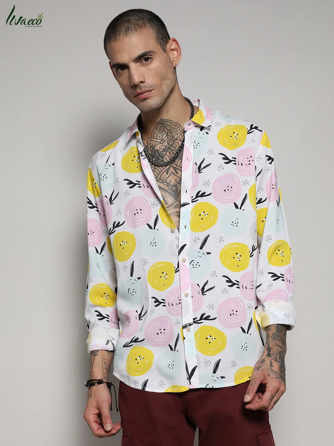 Ecoliva Artistic Botanical Shirt - Image 2