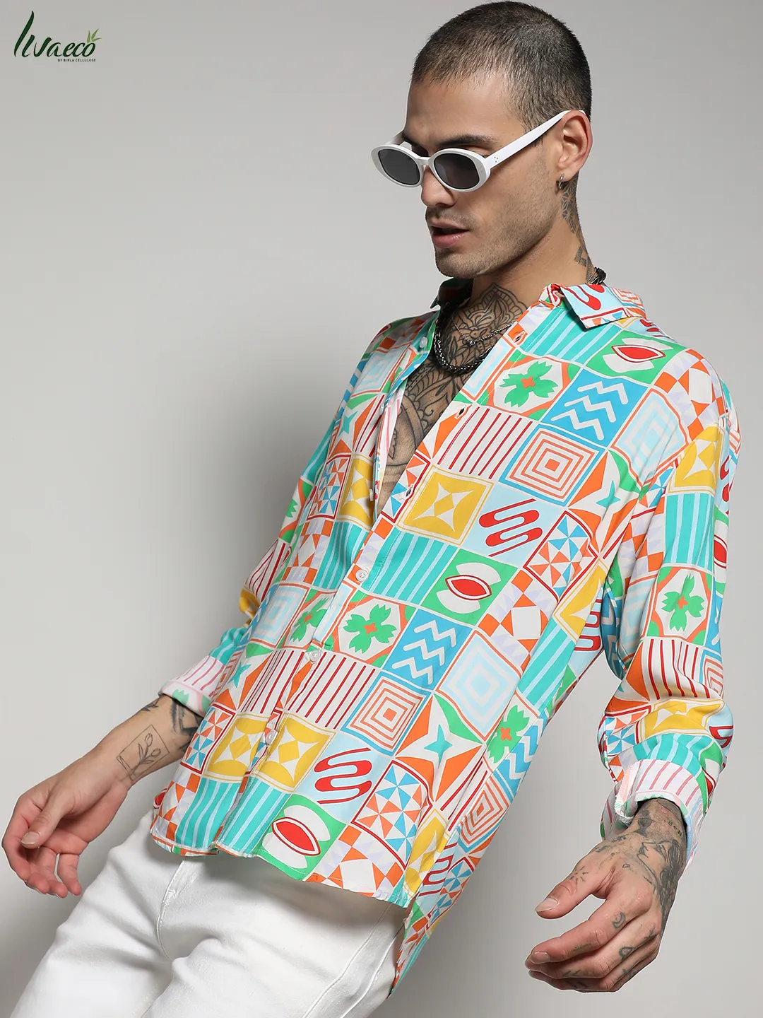 Ecoliva Mosaic Block Shirt - Image 3