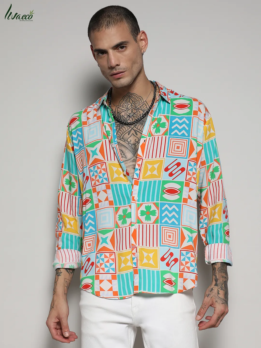 Ecoliva Mosaic Block Shirt - Image 4