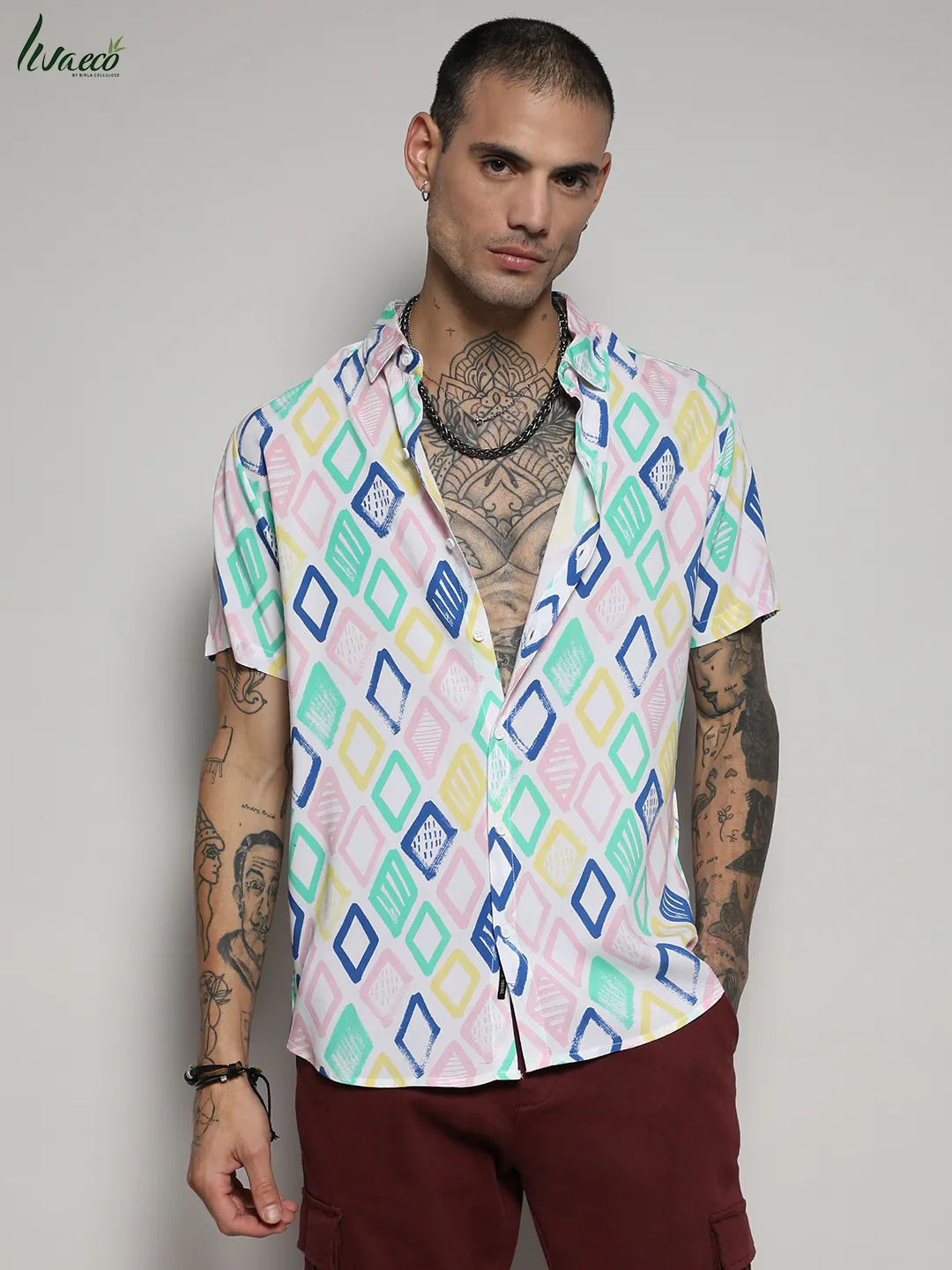 Ecoliva Rhombus Strokes Shirt - Image 2