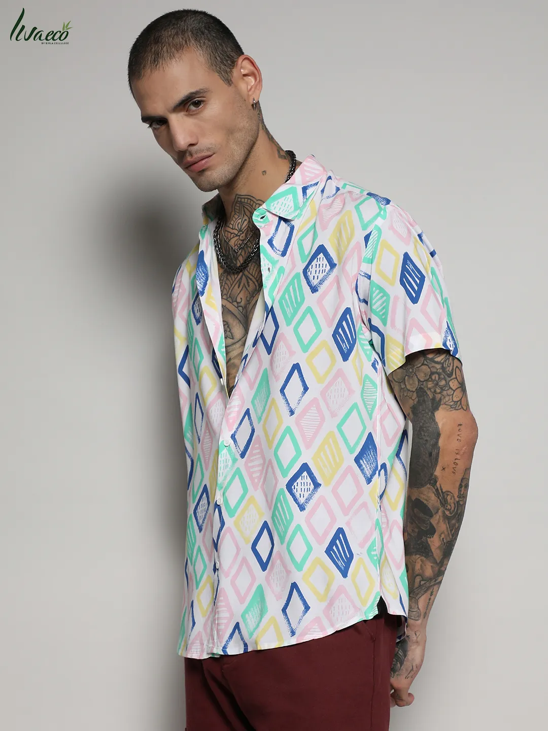 Ecoliva Rhombus Strokes Shirt - Image 3