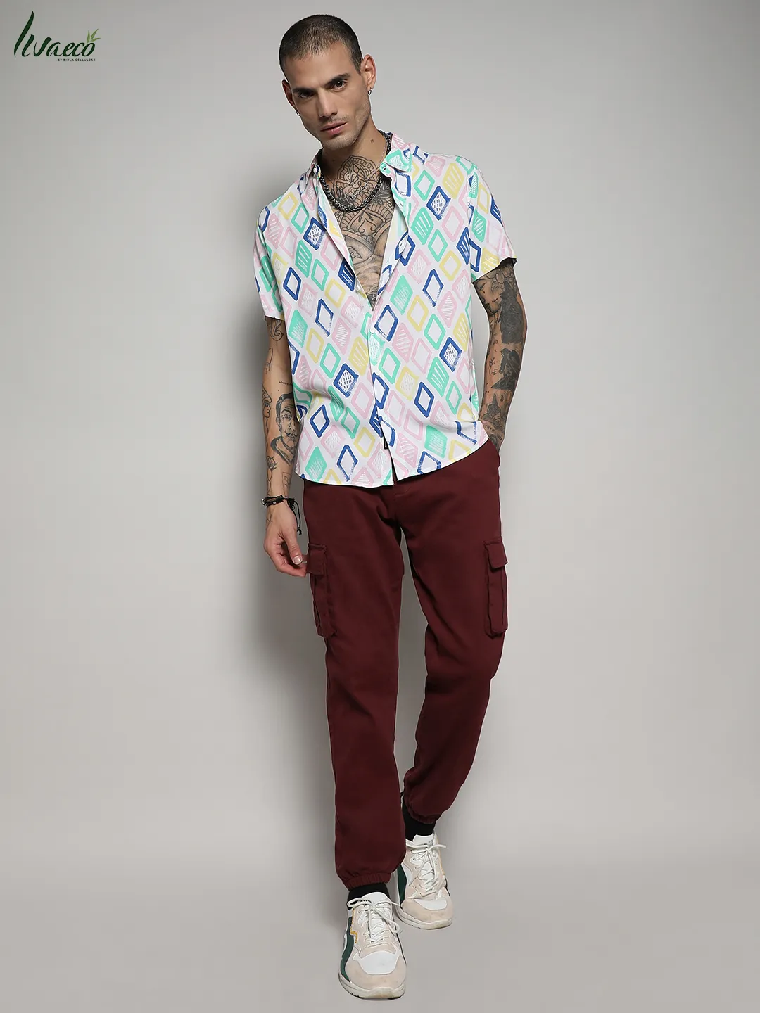 Ecoliva Rhombus Strokes Shirt - Image 5