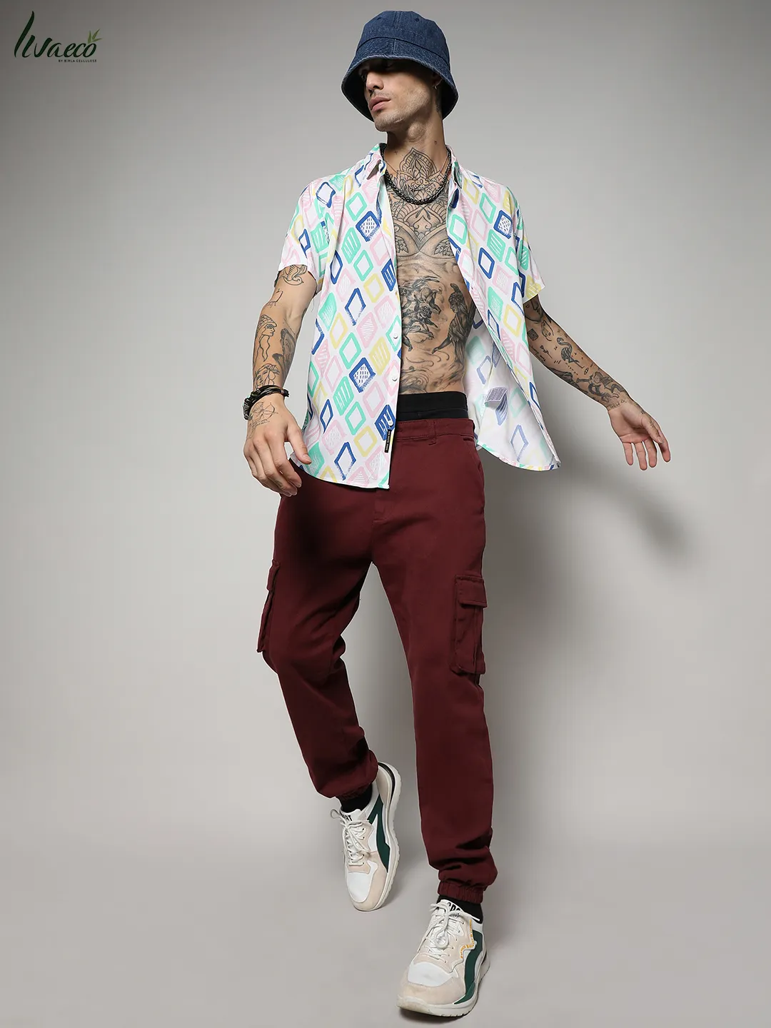 Ecoliva Rhombus Strokes Shirt - Image 6