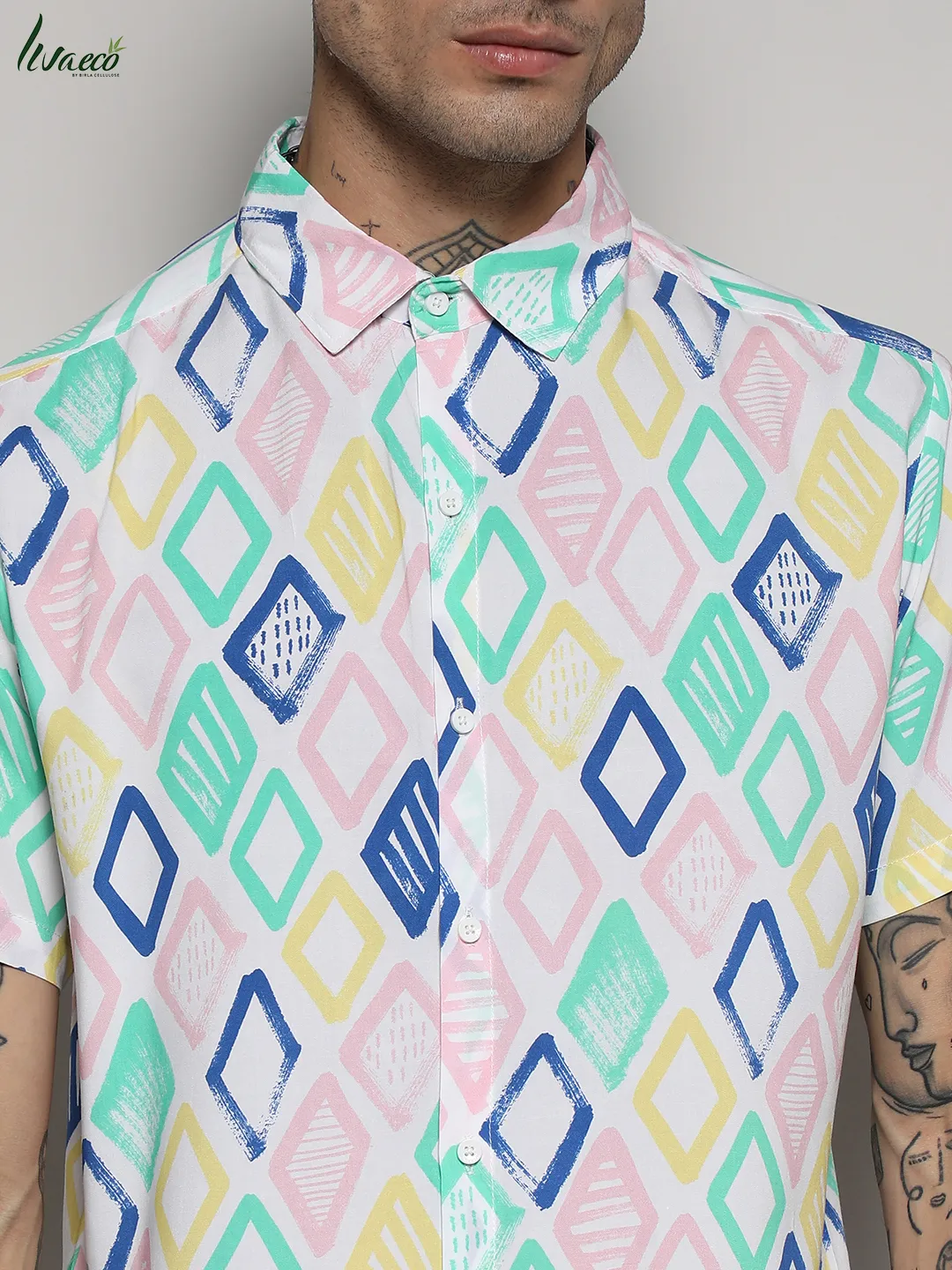 Ecoliva Rhombus Strokes Shirt - Image 7