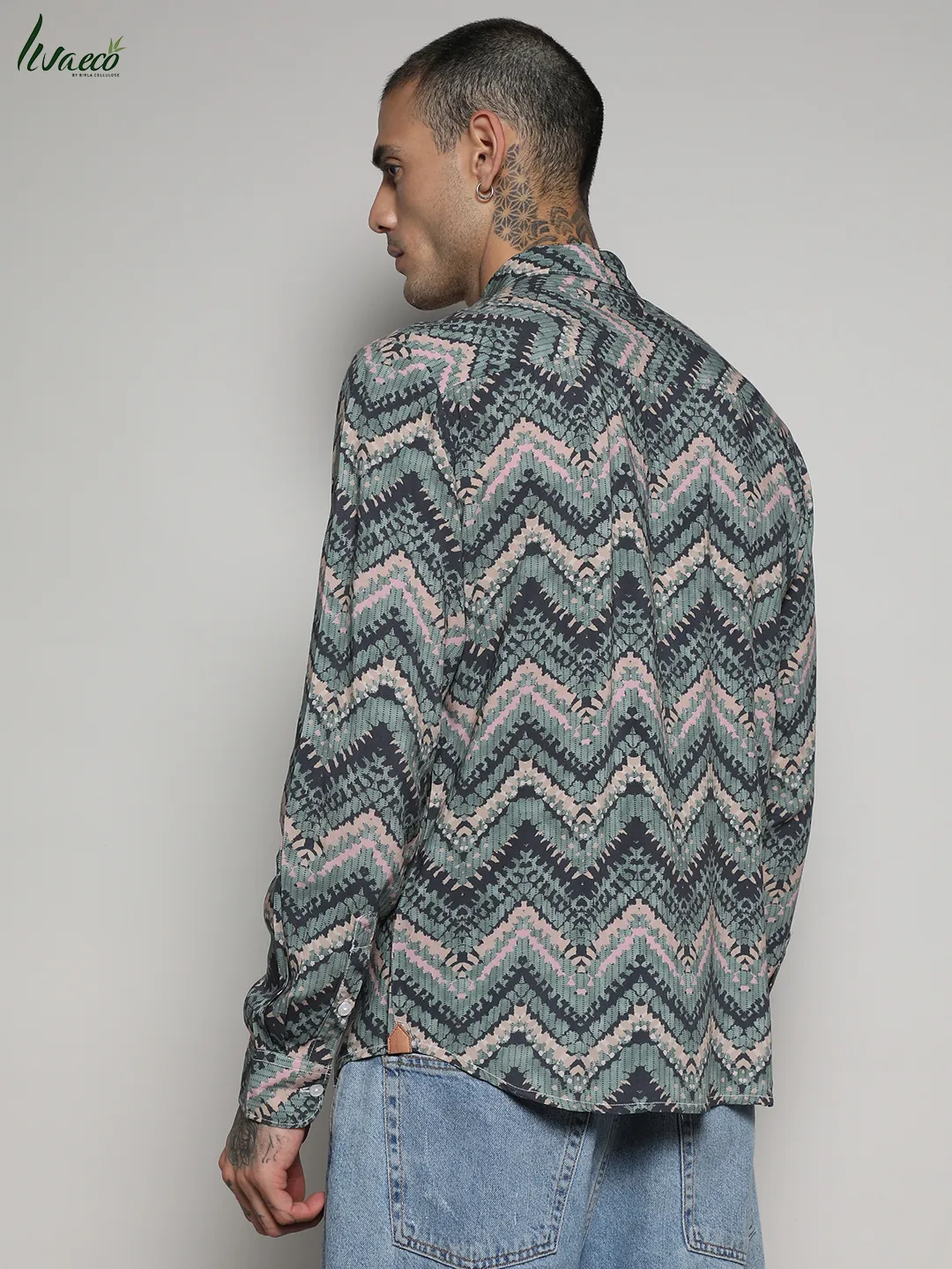 Ecoliva Abstract Zig Zag Shirt - Image 4