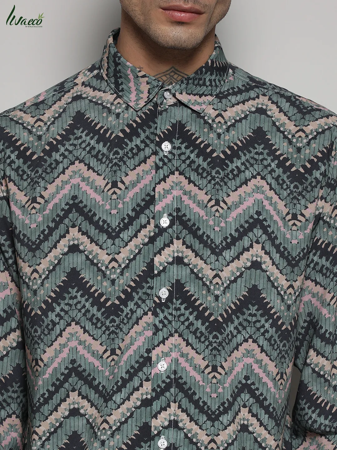 Ecoliva Abstract Zig Zag Shirt - Image 7