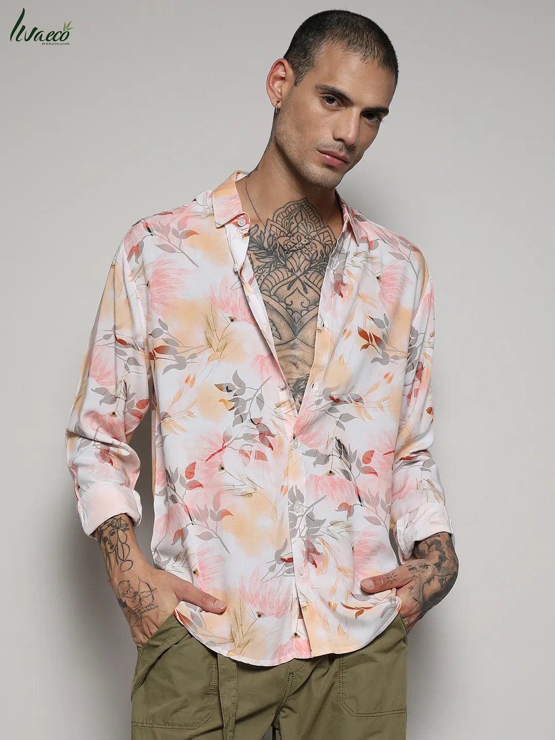Ecoliva Faded Botanical Shirt - Image 2