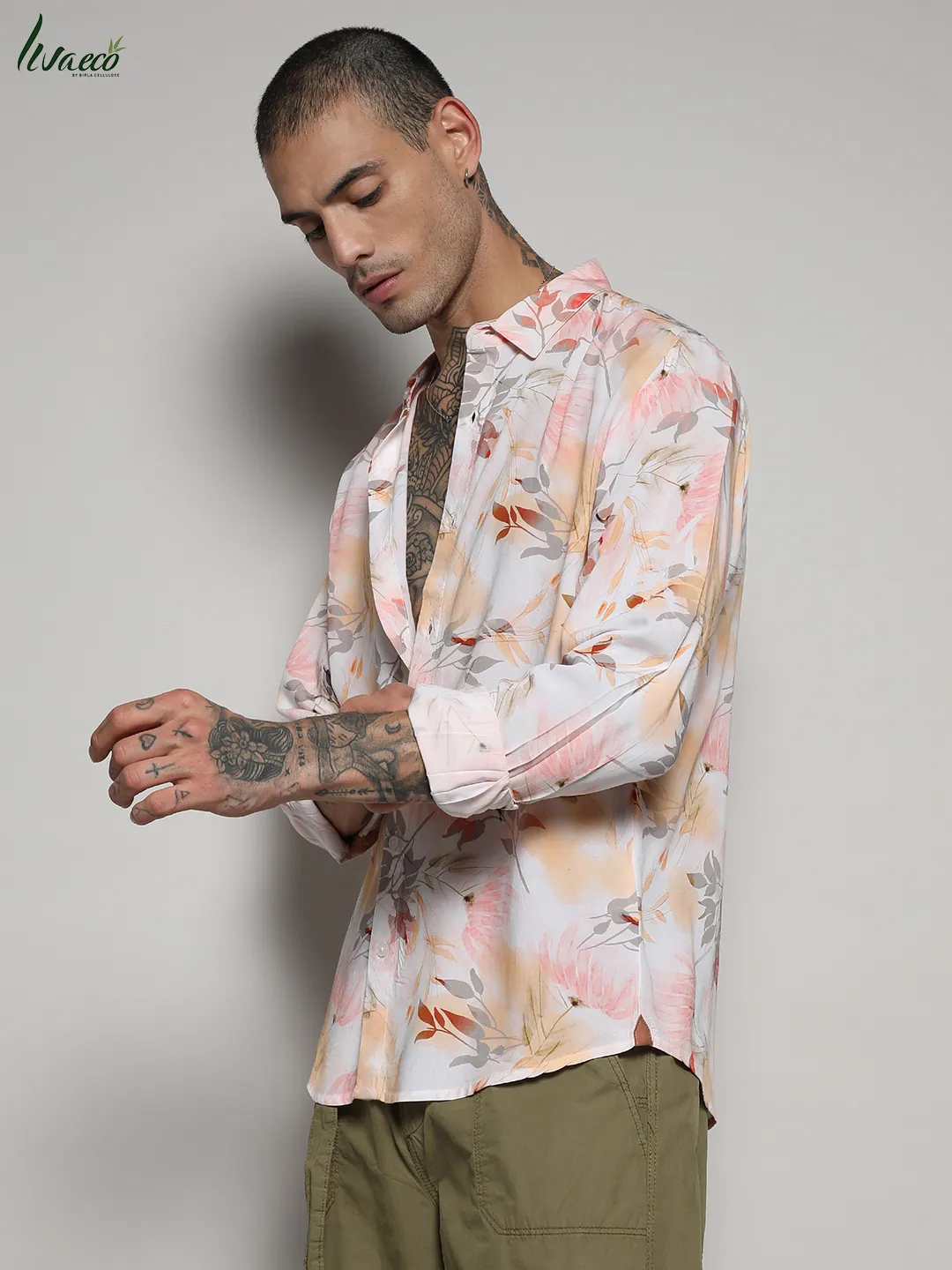 Ecoliva Faded Botanical Shirt - Image 3