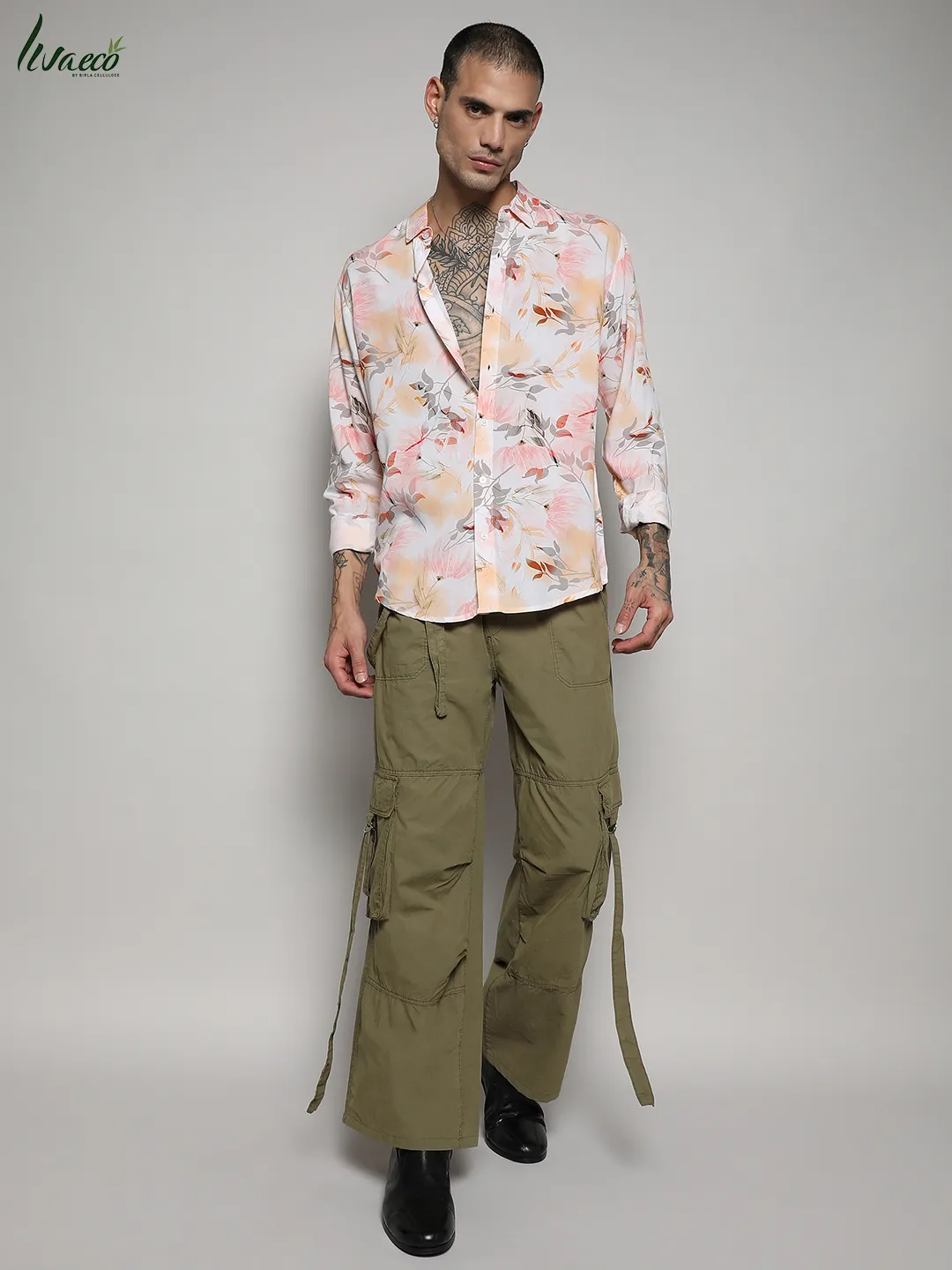 Ecoliva Faded Botanical Shirt - Image 5