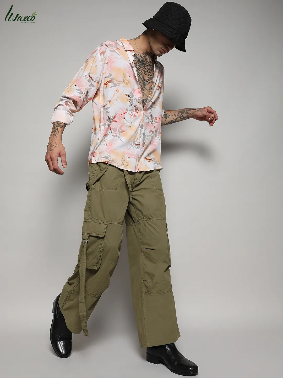 Ecoliva Faded Botanical Shirt - Image 6