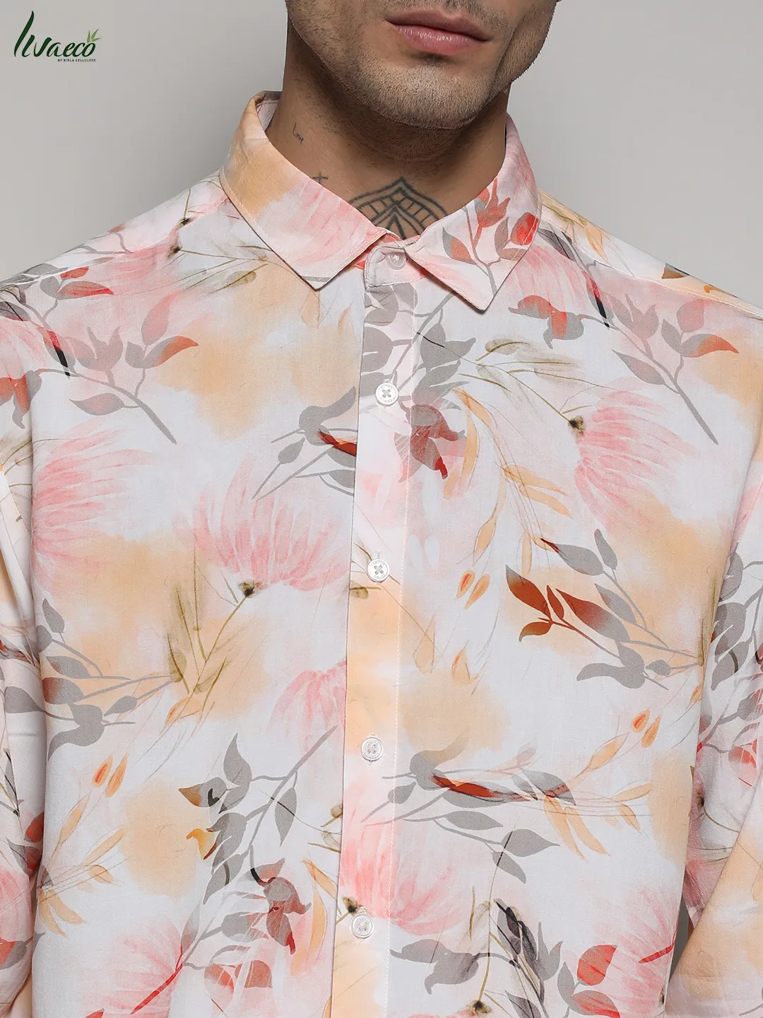 Ecoliva Faded Botanical Shirt - Image 7