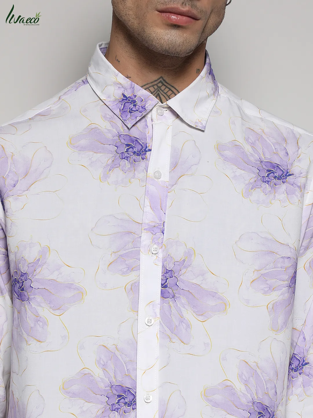 Ecoliva Faded Floral Strokes Shirt - Image 7