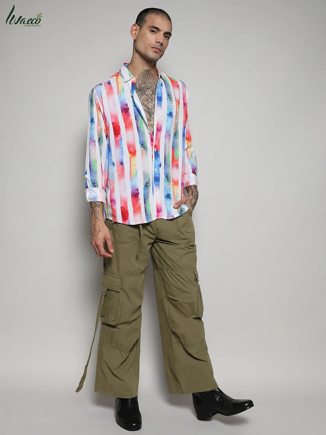 Ecoliva Tie Dye Striped Shirt - Image 5