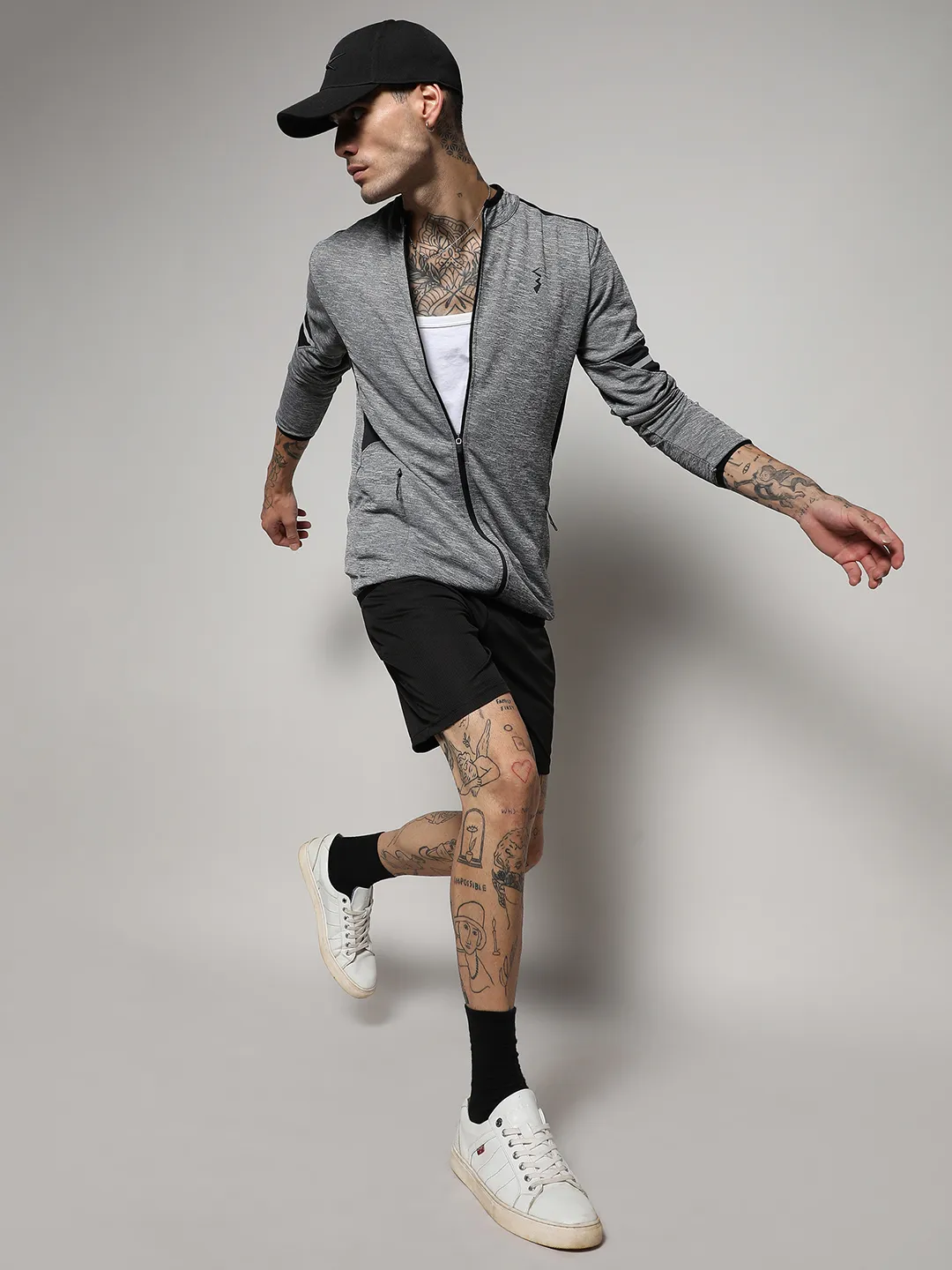 Heathered Activewear Jacket With Contrast Detail - Image 6