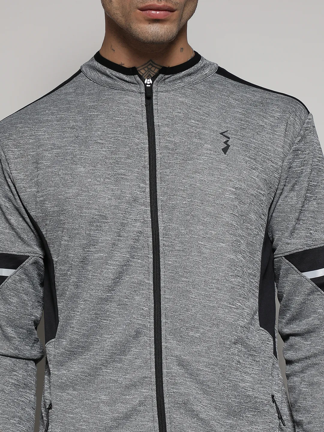 Heathered Activewear Jacket With Contrast Detail - Image 7