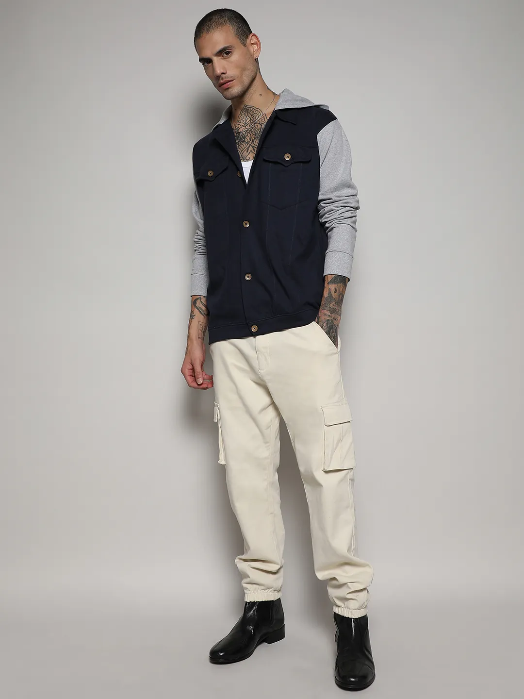 Button-Front Jacket With Contrast Detail - Image 5