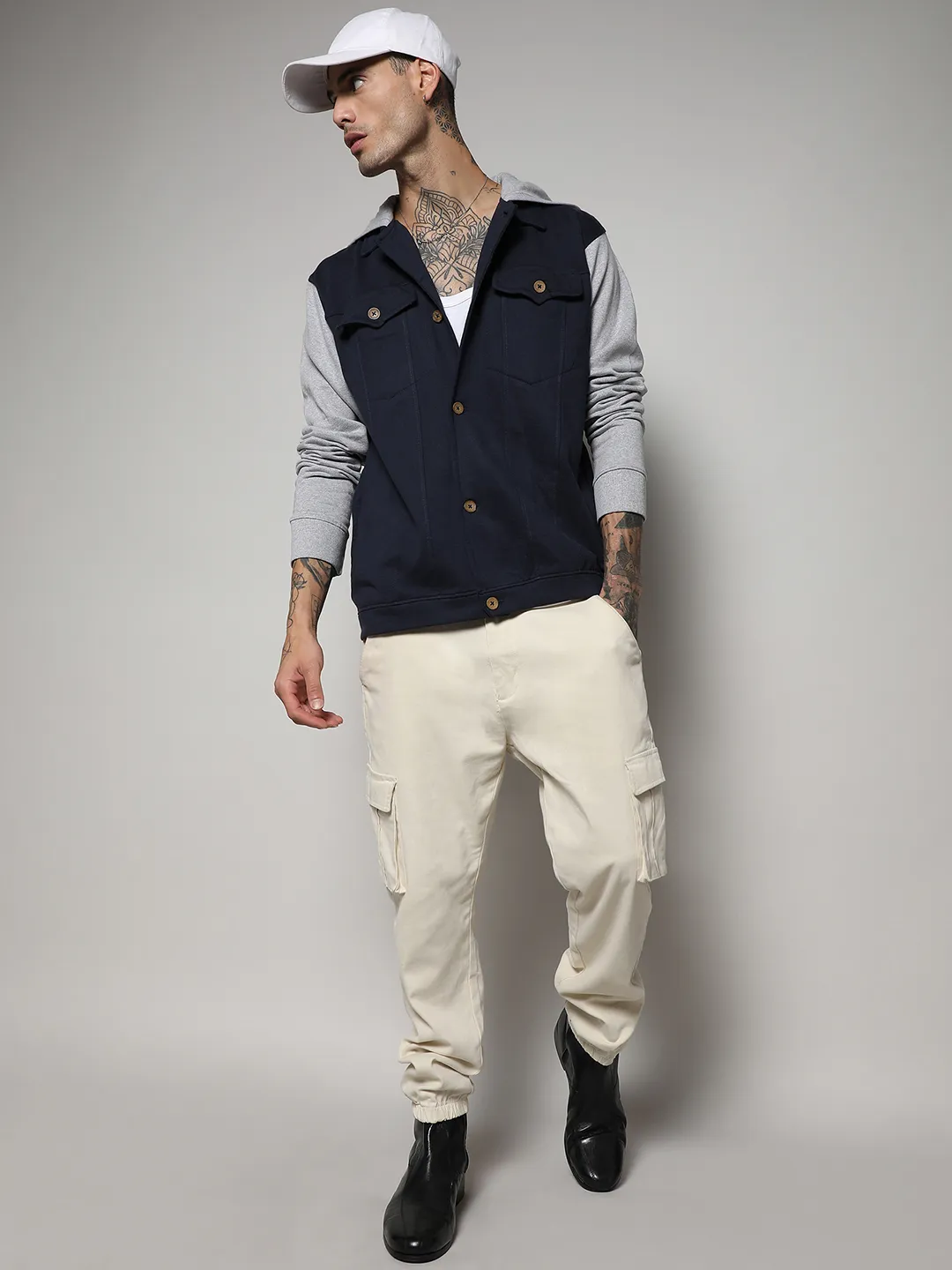 Button-Front Jacket With Contrast Detail - Image 6