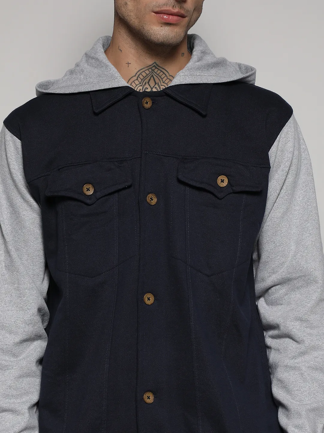 Button-Front Jacket With Contrast Detail - Image 7