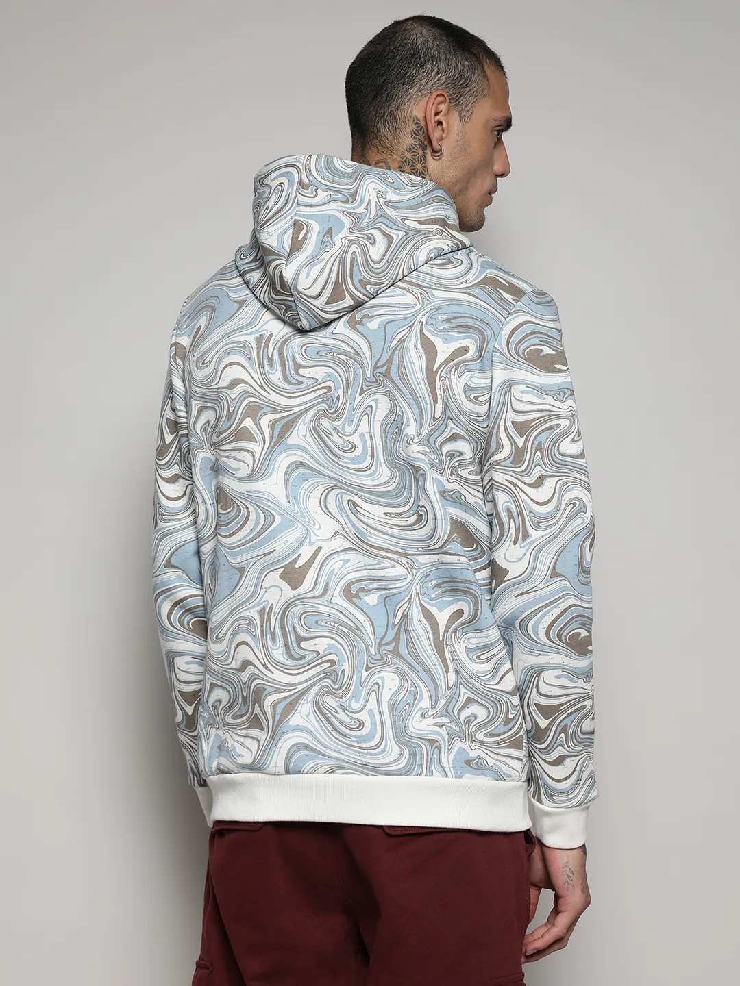 Contrast Fluid Zip Front Hoodie - Image 4