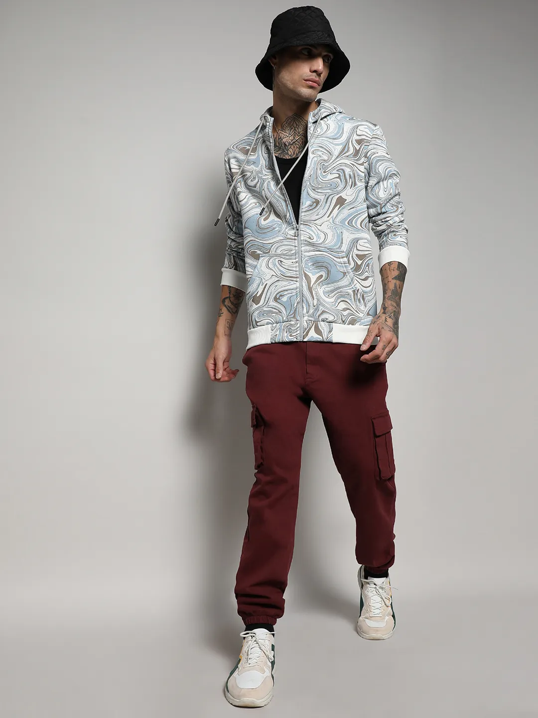 Contrast Fluid Zip Front Hoodie - Image 6
