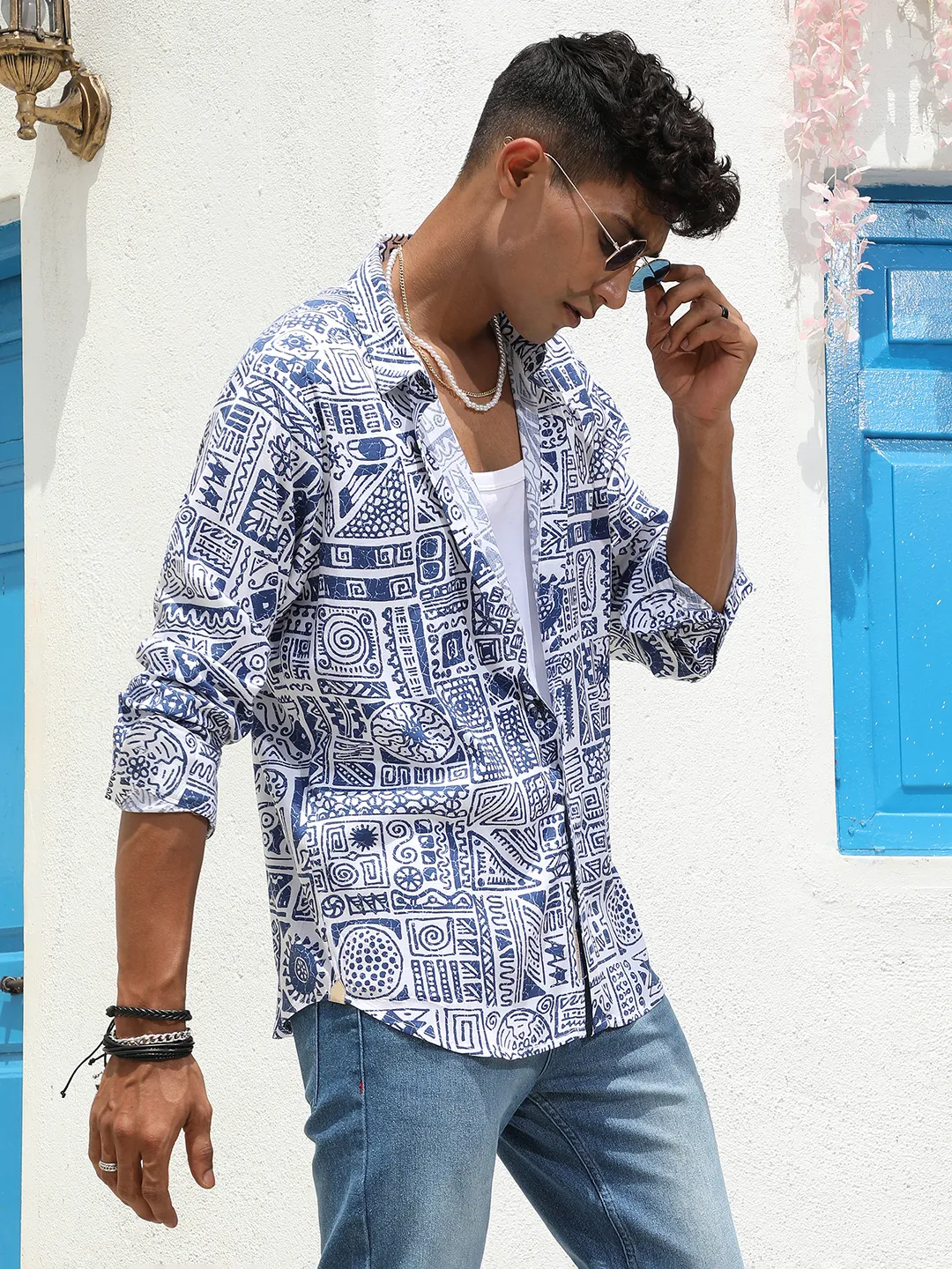 Contrast Aztec Shirt - Image 3