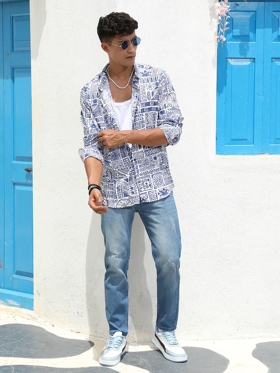 Contrast Aztec Shirt - Image 6