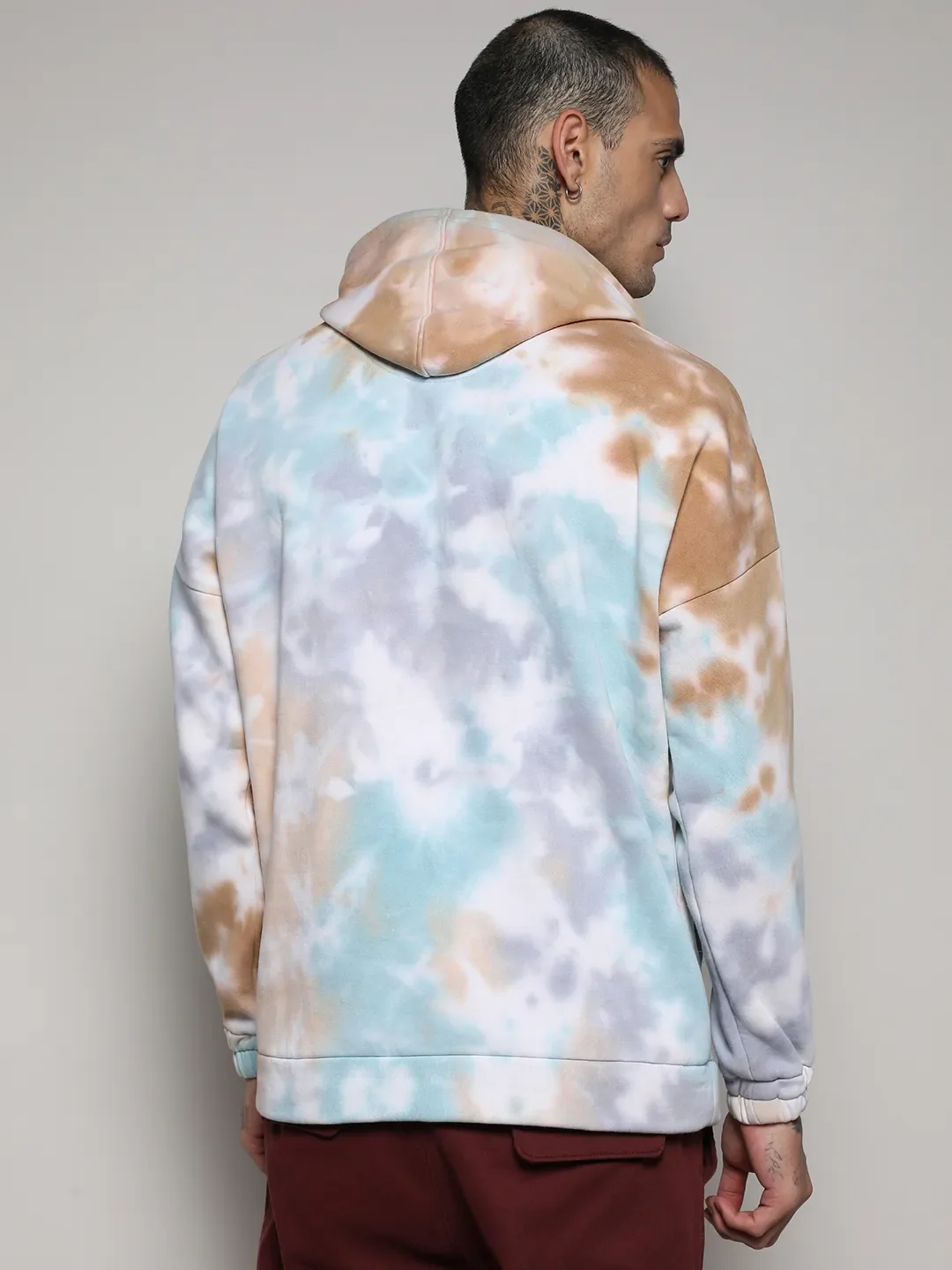 Pastel Tie Dye Oversized Hoodie With Kangaroo Pocket - Image 4