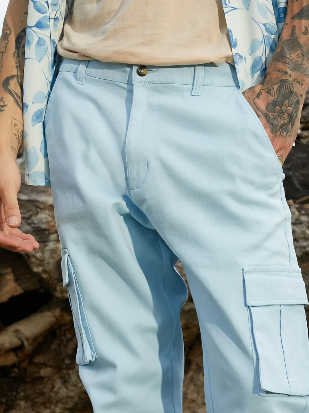 Cuffed Hem Cargo Trousers - Image 7