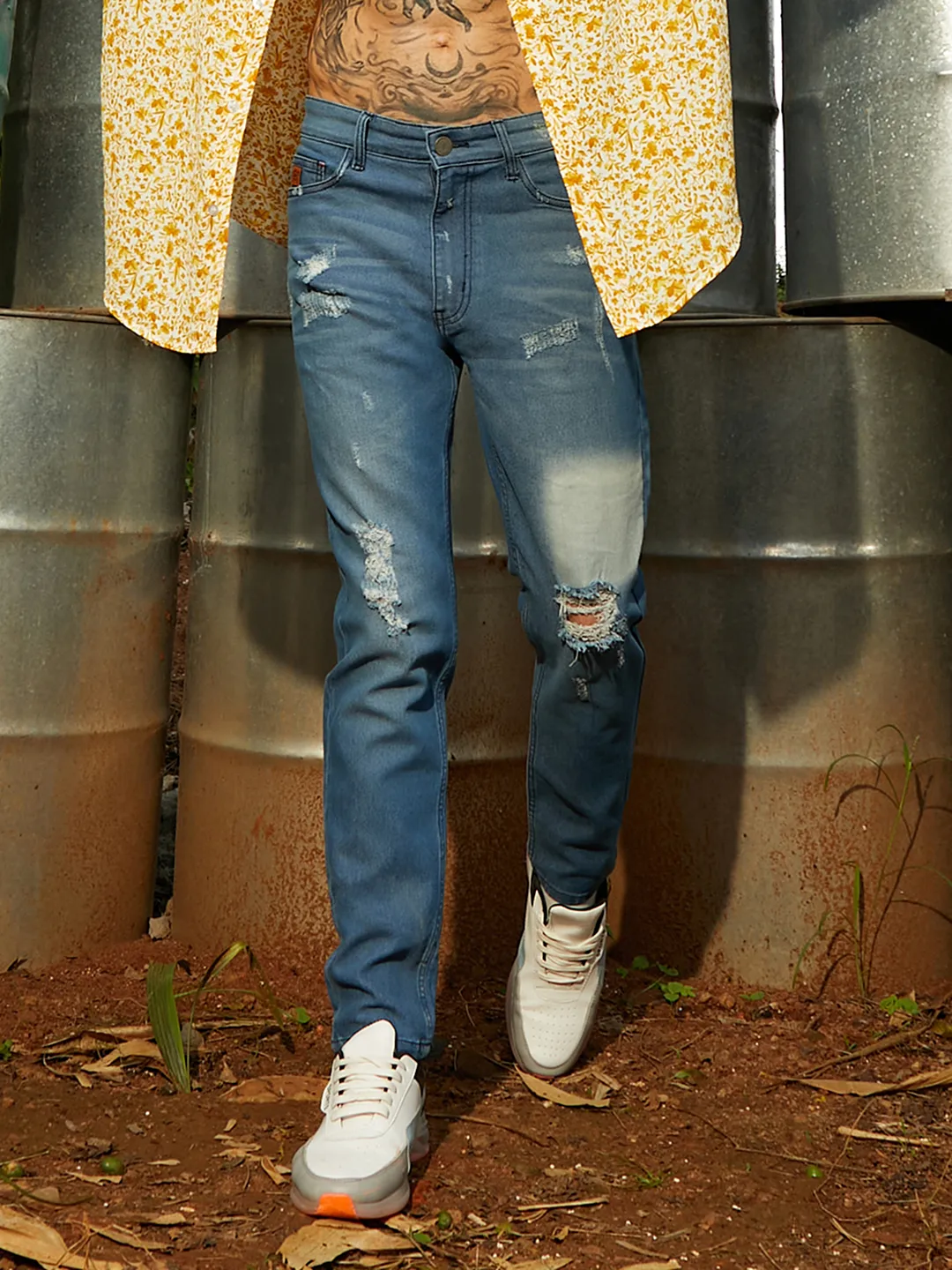 Ripped Knee Denim Jeans - Image 2
