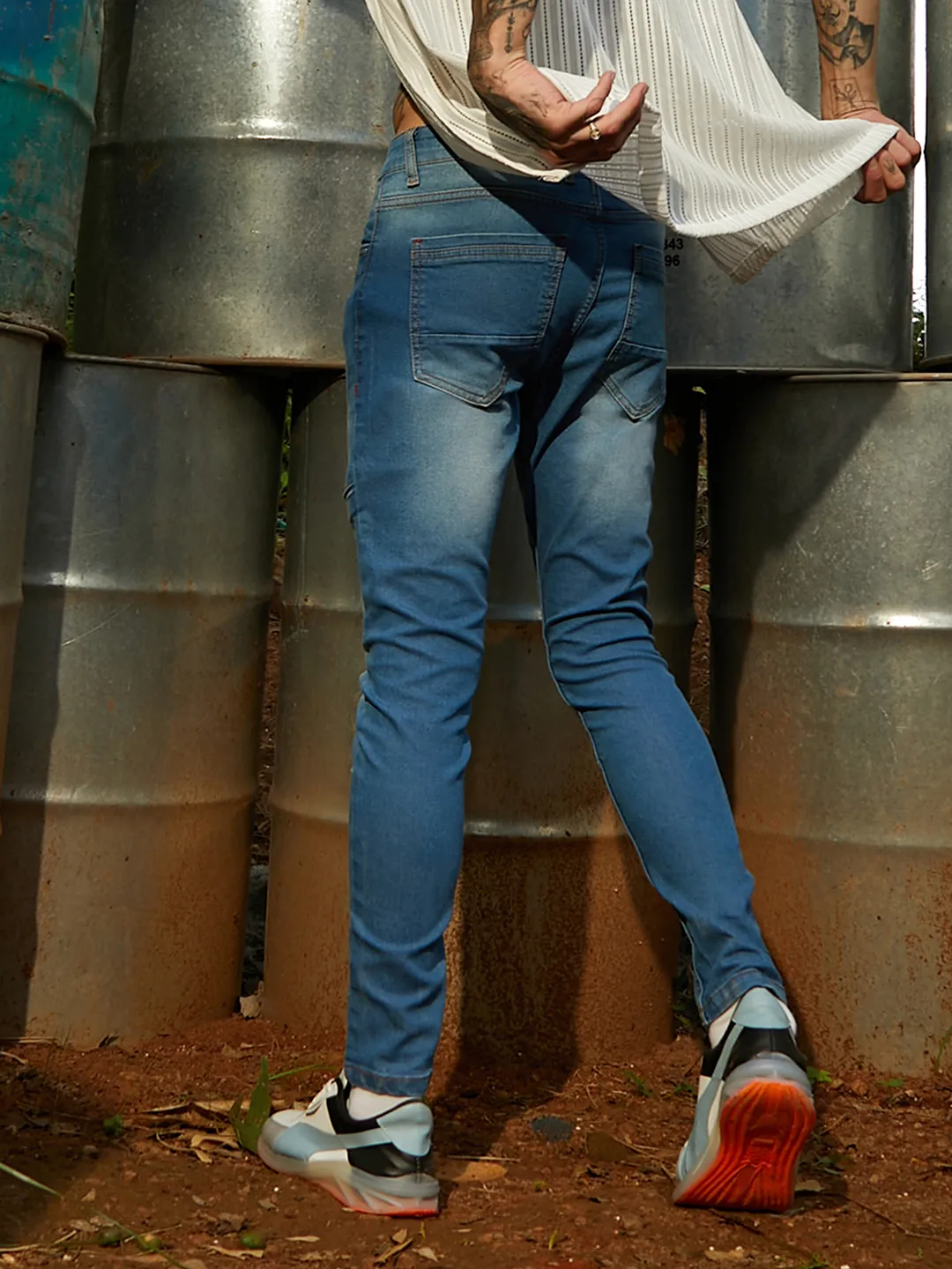 Self-Design Patched Denim Jeans - Image 4